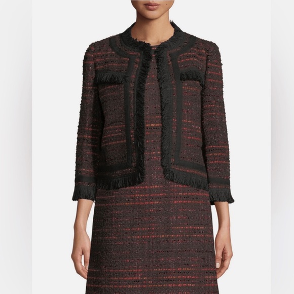 Kate Spade Black and Red Blazer & Dress Set with Modern Tweed Design - Picture 5 of 12